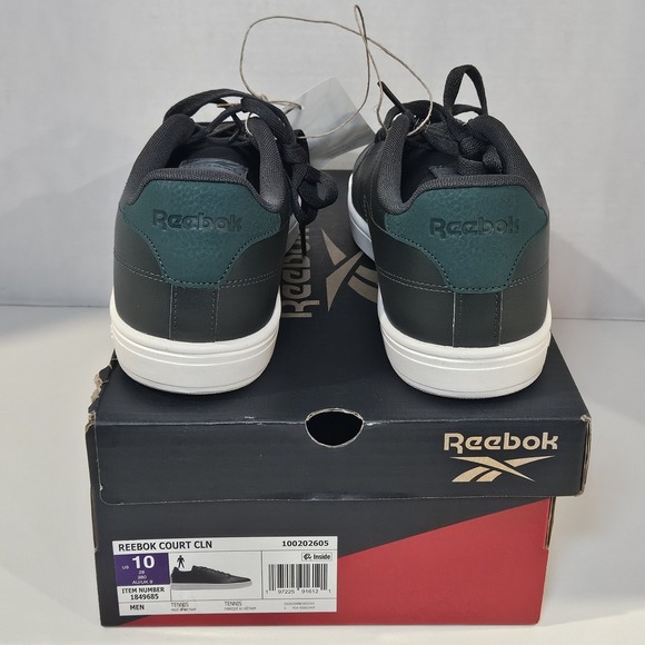 Reebok Court CLN Men's Tennis Shoes/Green-White / Size 10/New With Imperfect Box - Picture 3 of 13